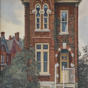 <strong>Townhouse For The Thin Man</strong>, 2022<br>24" x 12"<br>Egg Tempera on True Gesso Panel