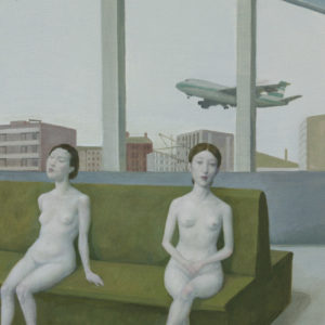 Two Models Resting, 2022, 30" x 24", Oil On Canvas
