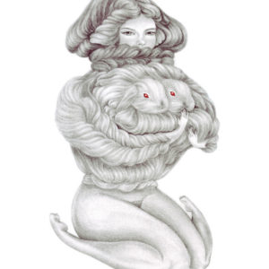 <strong>Bosom Warmth</strong>, 2010<br>10 x 7"<br>Graphite and watercolour on paper