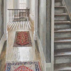 <strong>The Back Stairs</strong>, 2020<br>36"x 12"<br>Egg Tempera on True Gesso Birch Panel