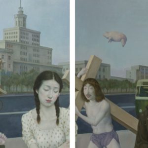 Chang-An, Diptych, 2022, 40" x 96", Oil On Canvas
